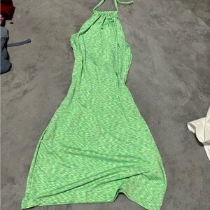 Green neon halter dress